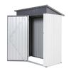 Garden Essentials Metal Storage Shed - Gray & White Rainproof Tool Keeper