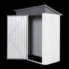 Garden Essentials Metal Storage Shed - Gray & White Rainproof Tool Keeper