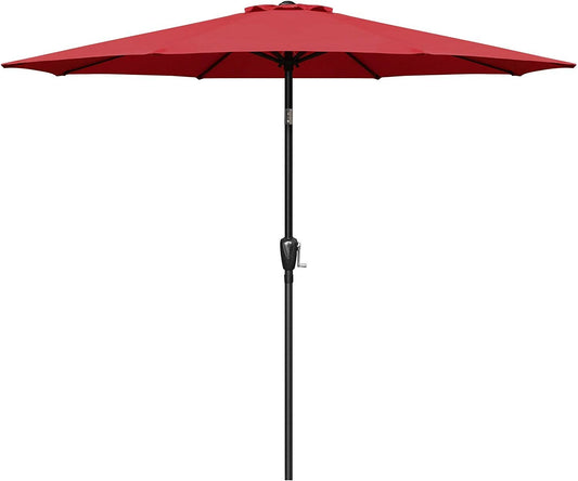 Sunny Red Patio Umbrella with Easy Tilt & Crank