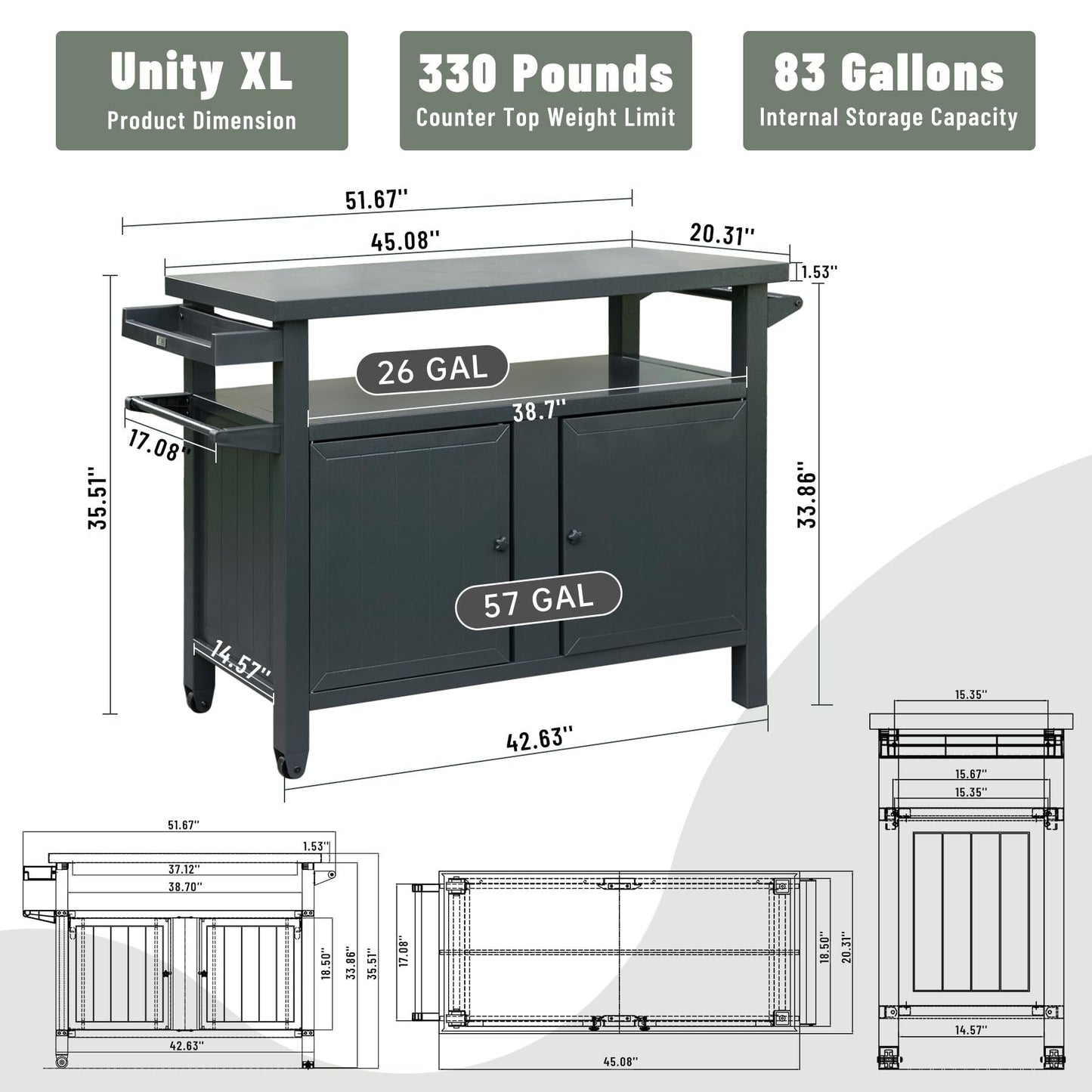 Grill Buddy Outdoor Cart & Prep Table