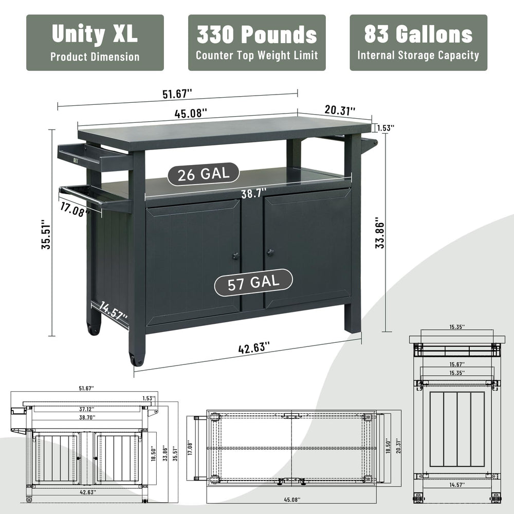 Grill Buddy Outdoor Cart & Prep Table