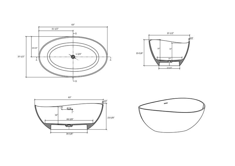 Luxury Matte White Soaking Tub