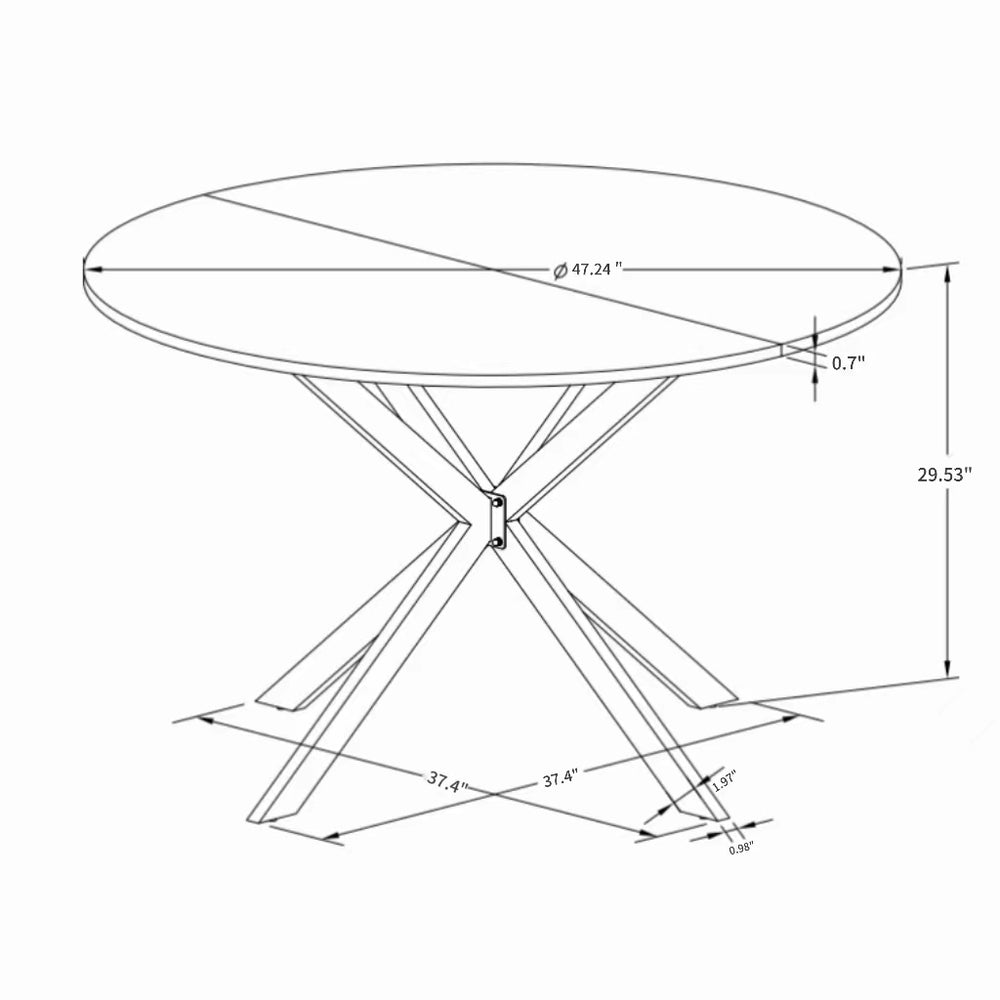 Chic Marble Cross-Leg Dining Table