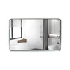 Sleek Silver Rounded Bathroom Mirror