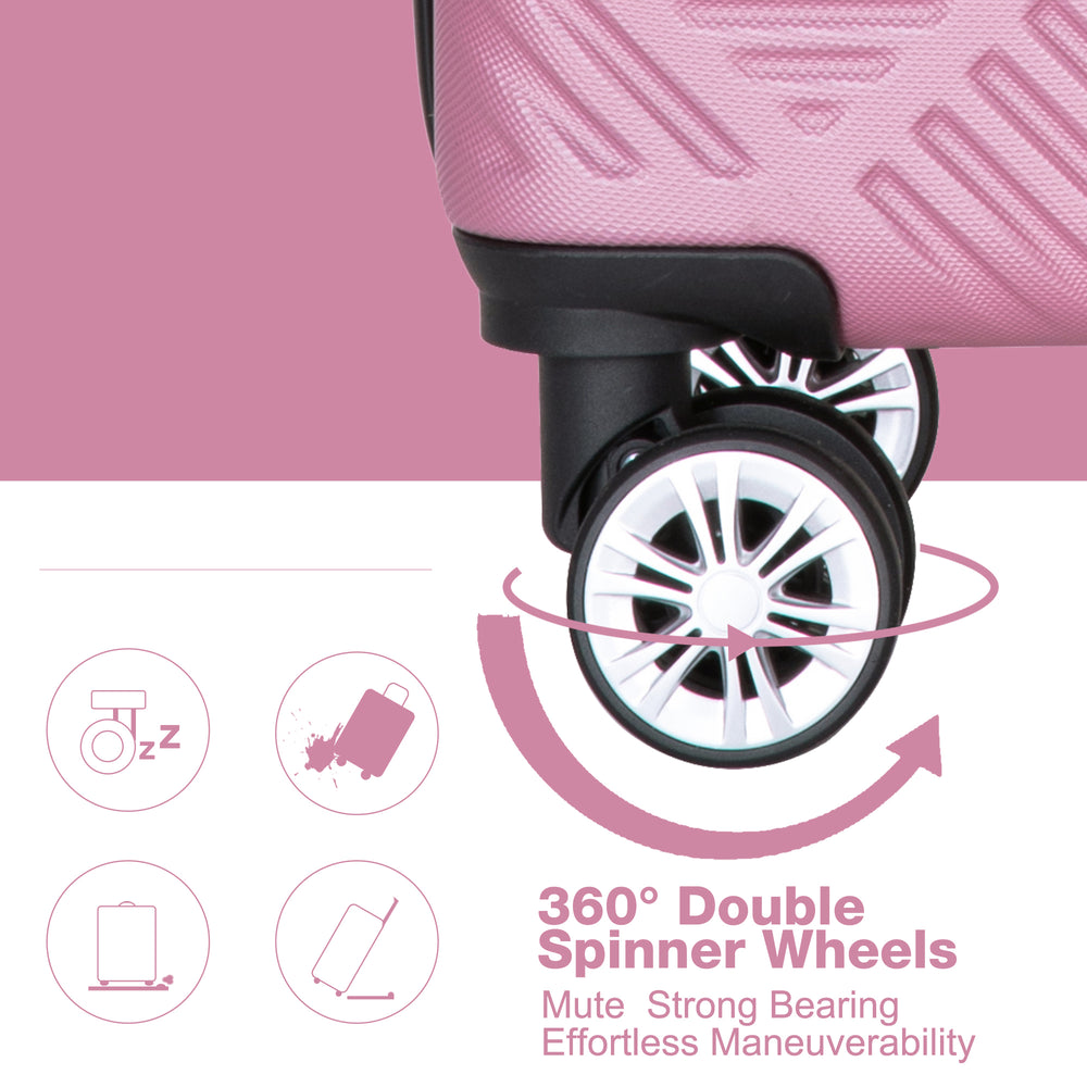 Pink Pop Luggage Duo: Lightweight Suitcases with Spinner Wheels