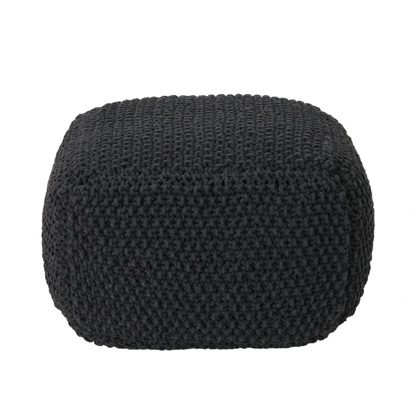 Cozy Knitted Cotton Pouf Cube