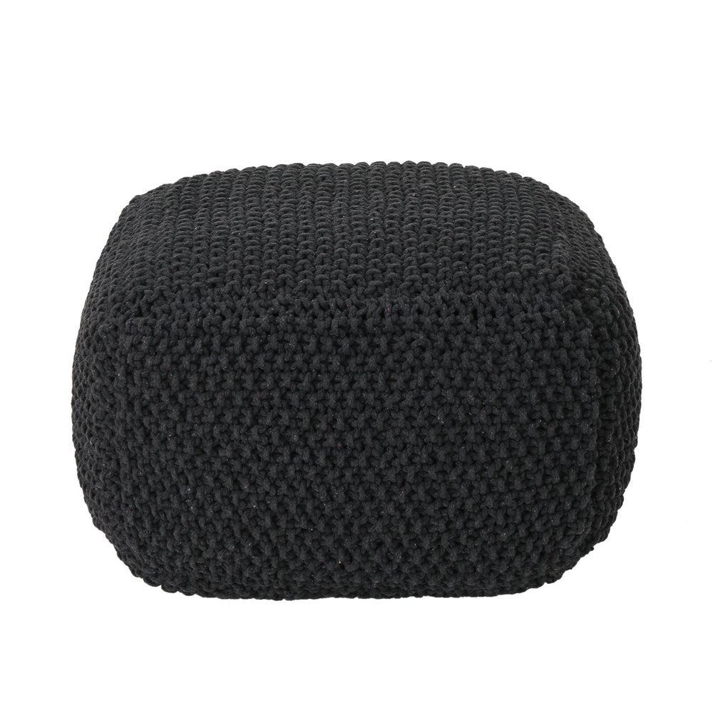 Cozy Knitted Cotton Pouf Cube