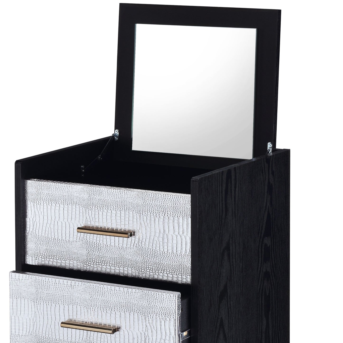 Chic Black & Silver Jewelry Chest