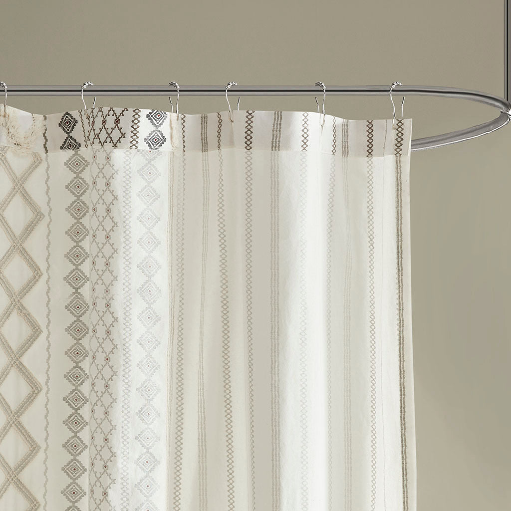 Chic Chenille Cotton Shower Curtain