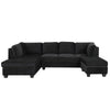 Chic Reversible Sectional Sofa with Storage Ottoman