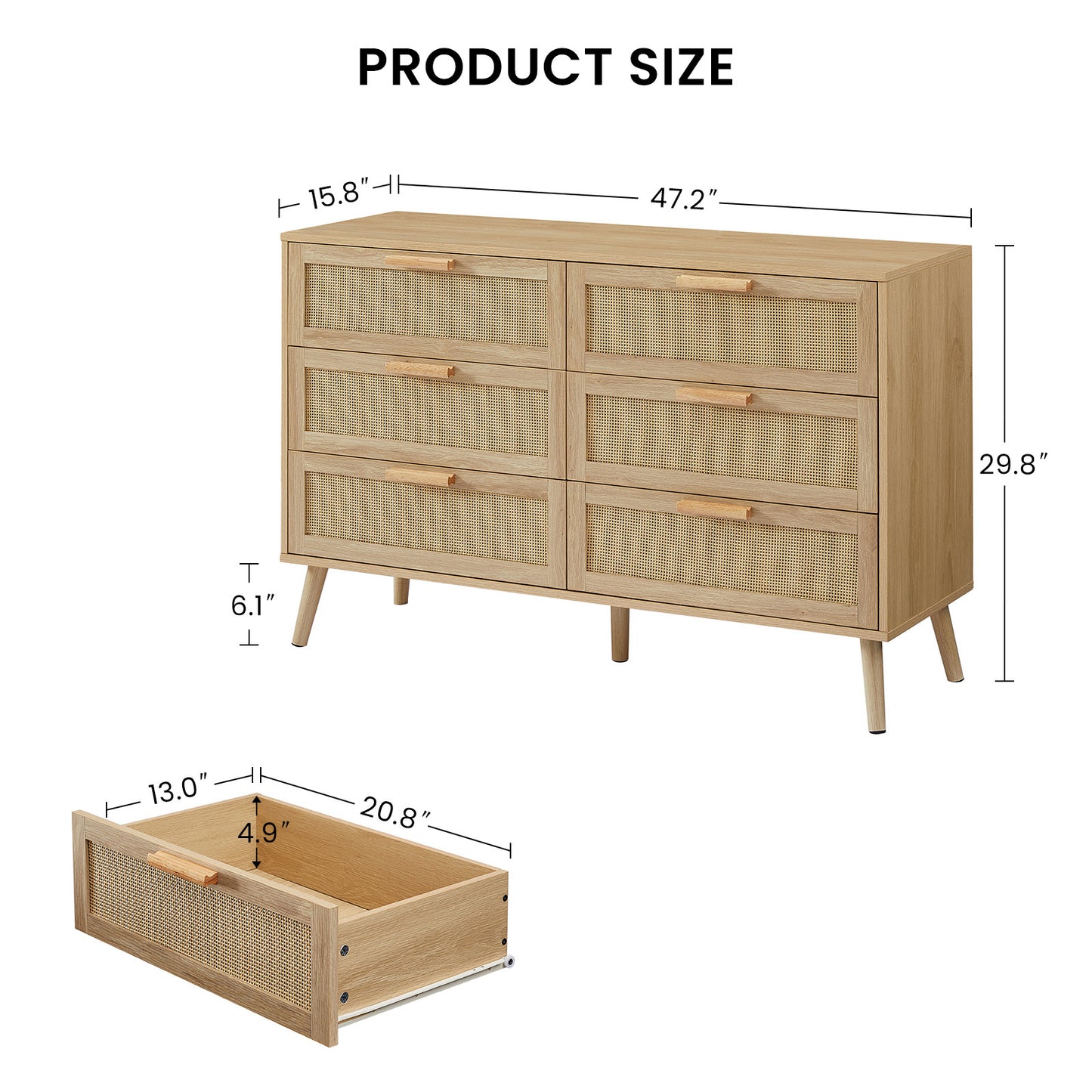 Rattan Charm Dresser - Naturally Stylish Storage for Any Room