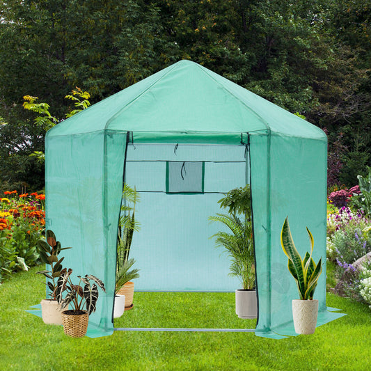 Hexagon Haven: Durable Walk-in Greenhouse