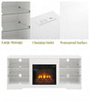 Modern Electric Fireplace TV Stand with LED Lights and USB Charging
