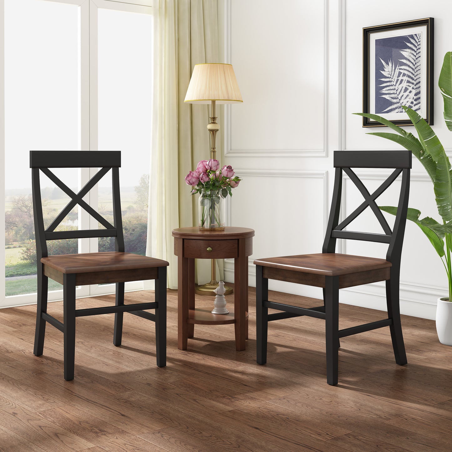 Rustic Elegance Dining Chairs - Set of Two