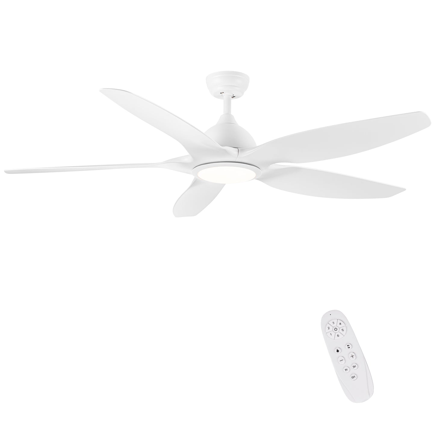 Sleek LED Ceiling Fan with White Blades