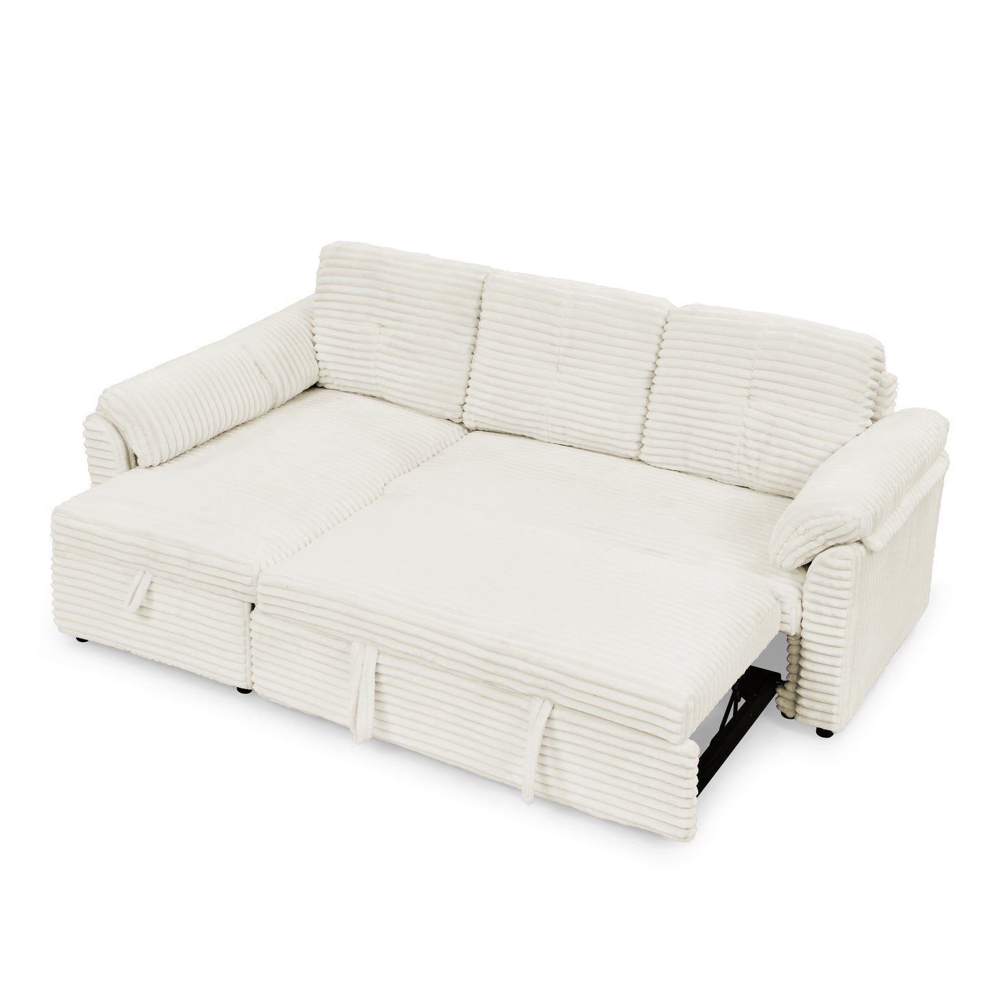 Cozy Convertible Corduroy Sofa Bed with Storage