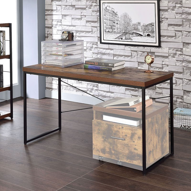 Rustic Bob Desk in Weathered Oak & Black