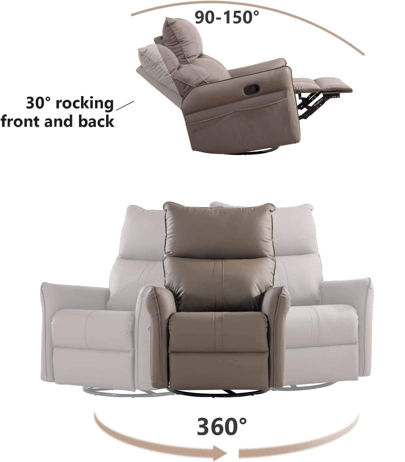 Cozy Swivel Rocker Chair