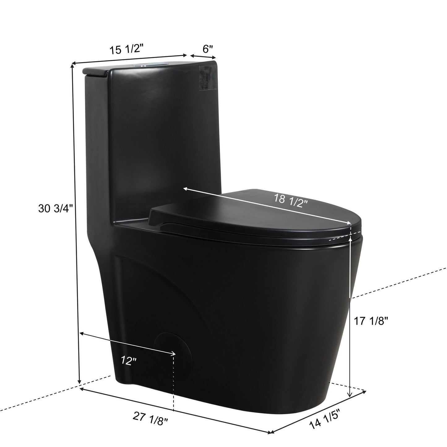 Matte Black Dual-Flush Comfort Toilet