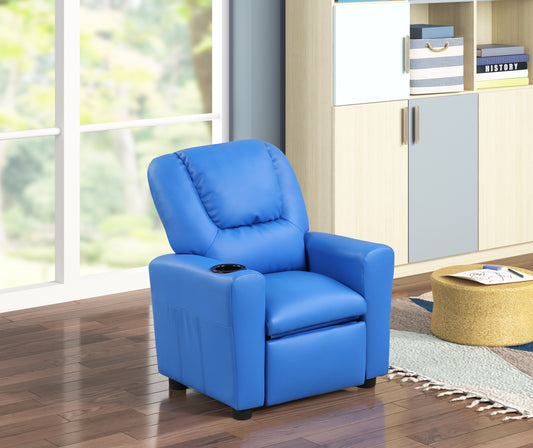 Cozy Blue Kiddo Recliner with Cupholder