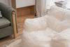 Cozy Teddy Bean Bag Chair in Ivory White