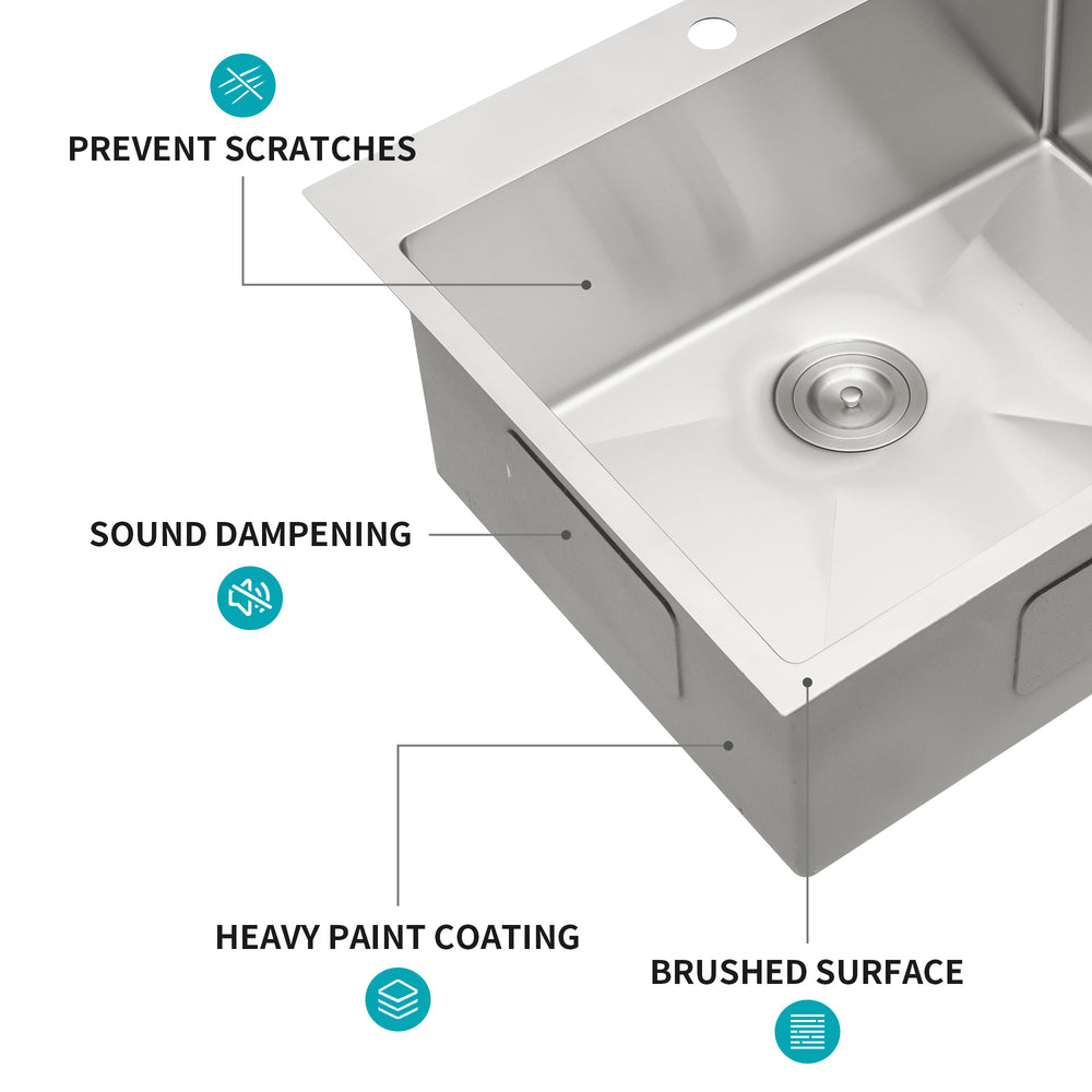 Sleek Stainless Steel Drop-in Kitchen Sink