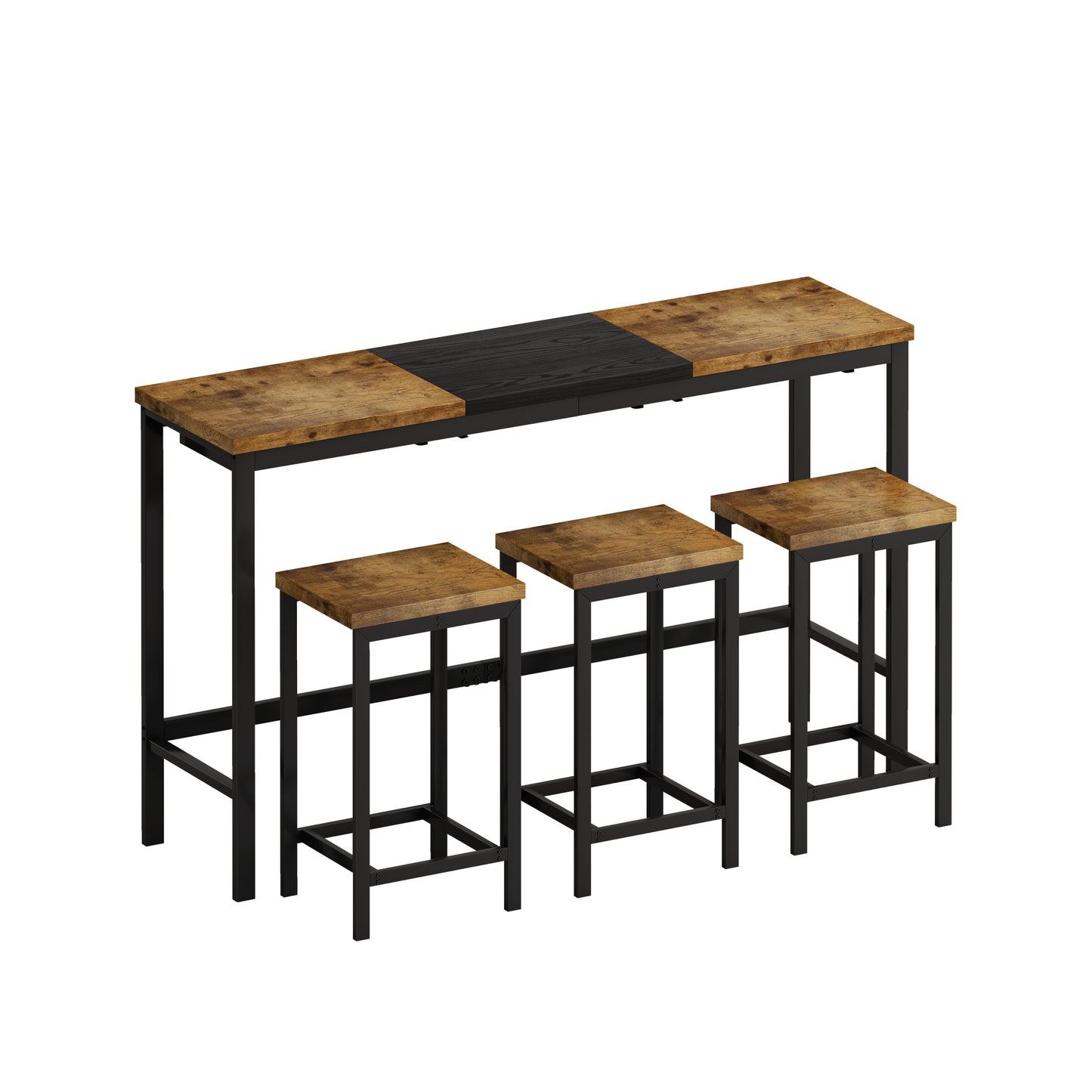 Chic Bistro Dining Set with Stools