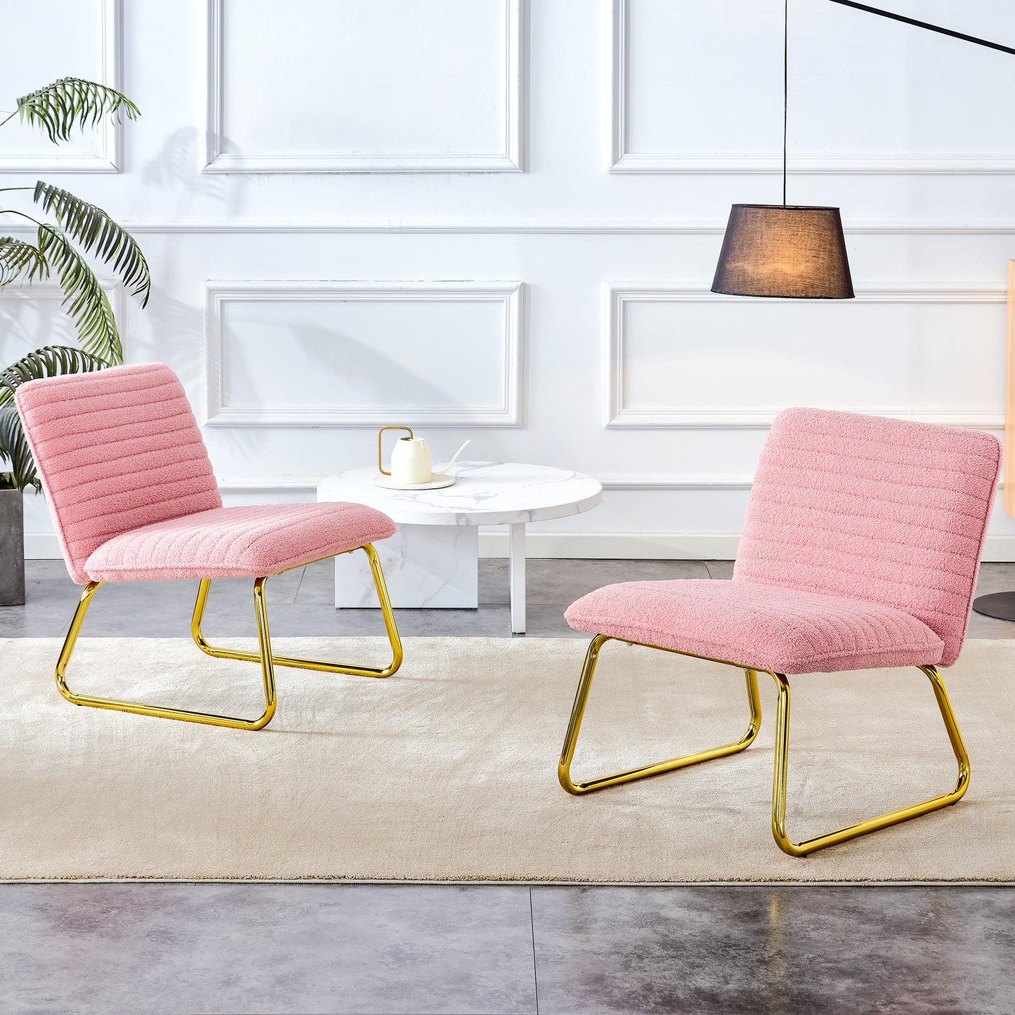 Chic Pink Plush Lounge Chair