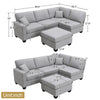 Chic Modular L-Shaped Sofa Set with Convertible Ottoman