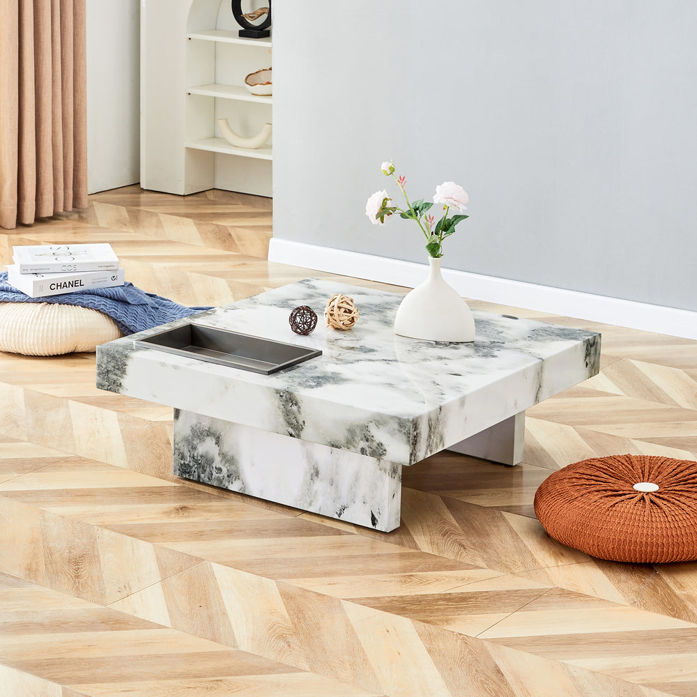 Chic Marble-Style Coffee Table