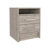 Light Gray Double Drawer Nightstand