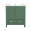 Chic Green Bathroom Vanity with Soft-Close Cabinet and Drawer