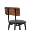 Rustic Charm Bar Stool Duo with Shelf and Backrest