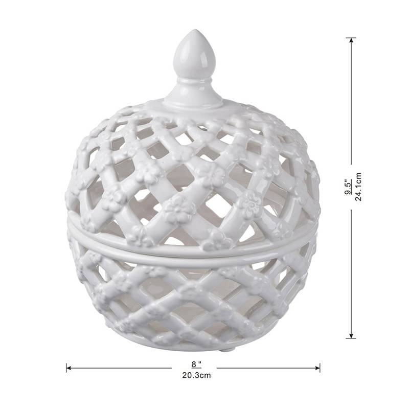 Chic Lattice Ceramic Storage Jar