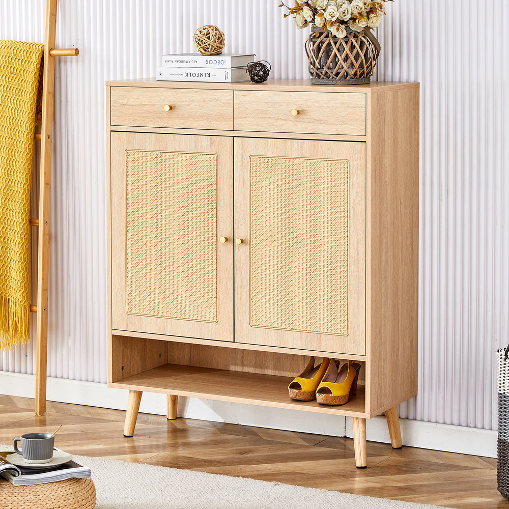 Chic Rattan Storage Cabinet