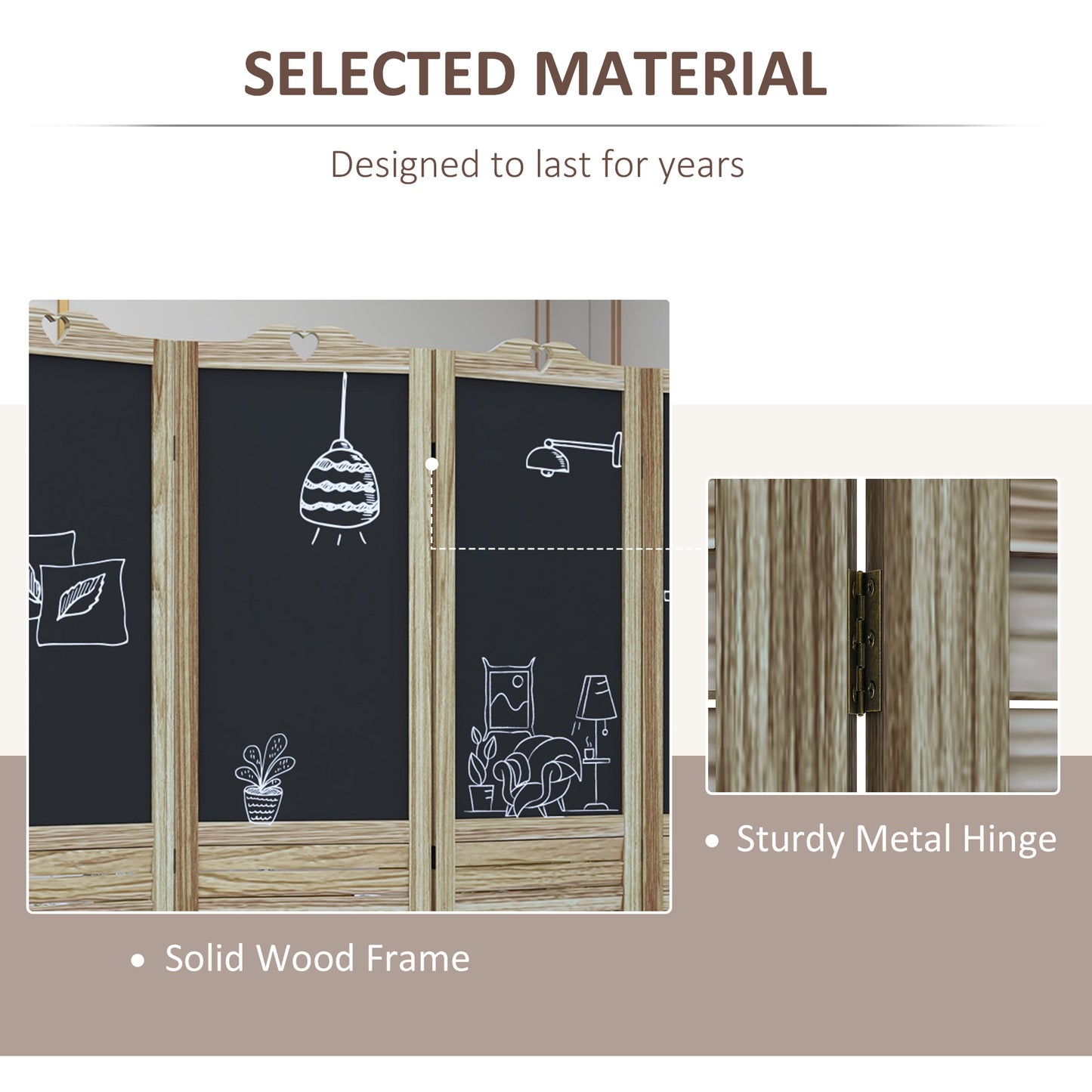 Charming Room Divider with Blackboard - Perfect Privacy Screen for Any Space