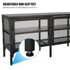 Sleek Metal TV Stand with Stylish Mesh Doors and Ample Storage