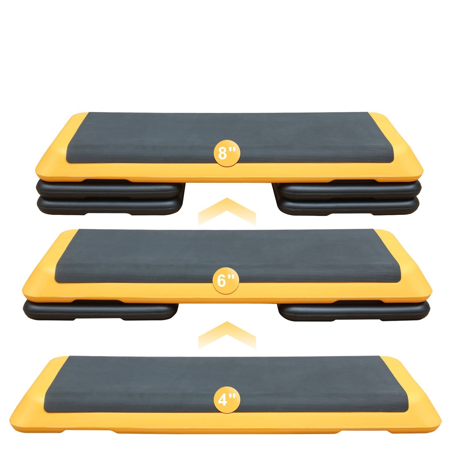 Dynamic Fitness Step with Adjustable Risers - Bright Yellow!