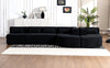 Chic Black Modular Sofa with Loungers and Plush Pillows