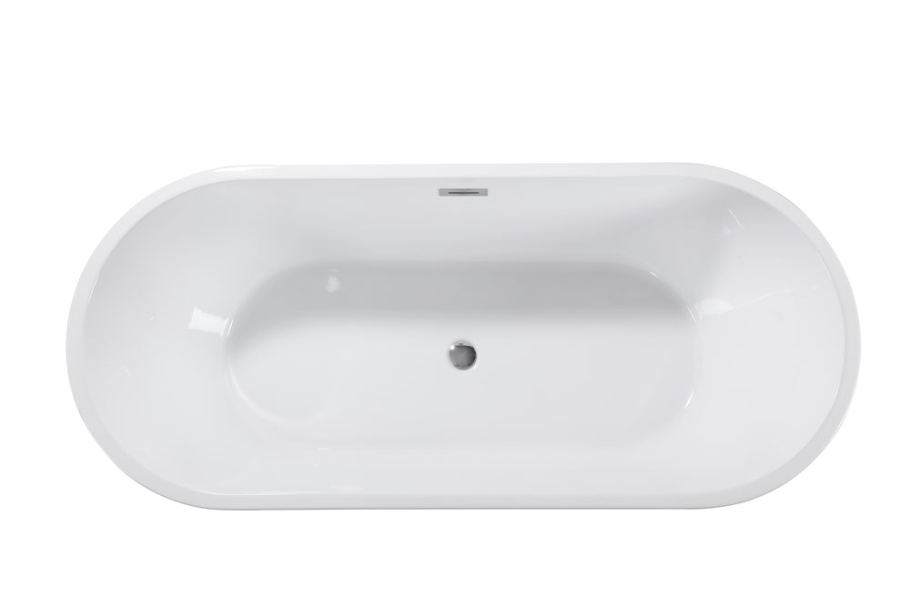 Sleek Black Oval Freestanding Tub