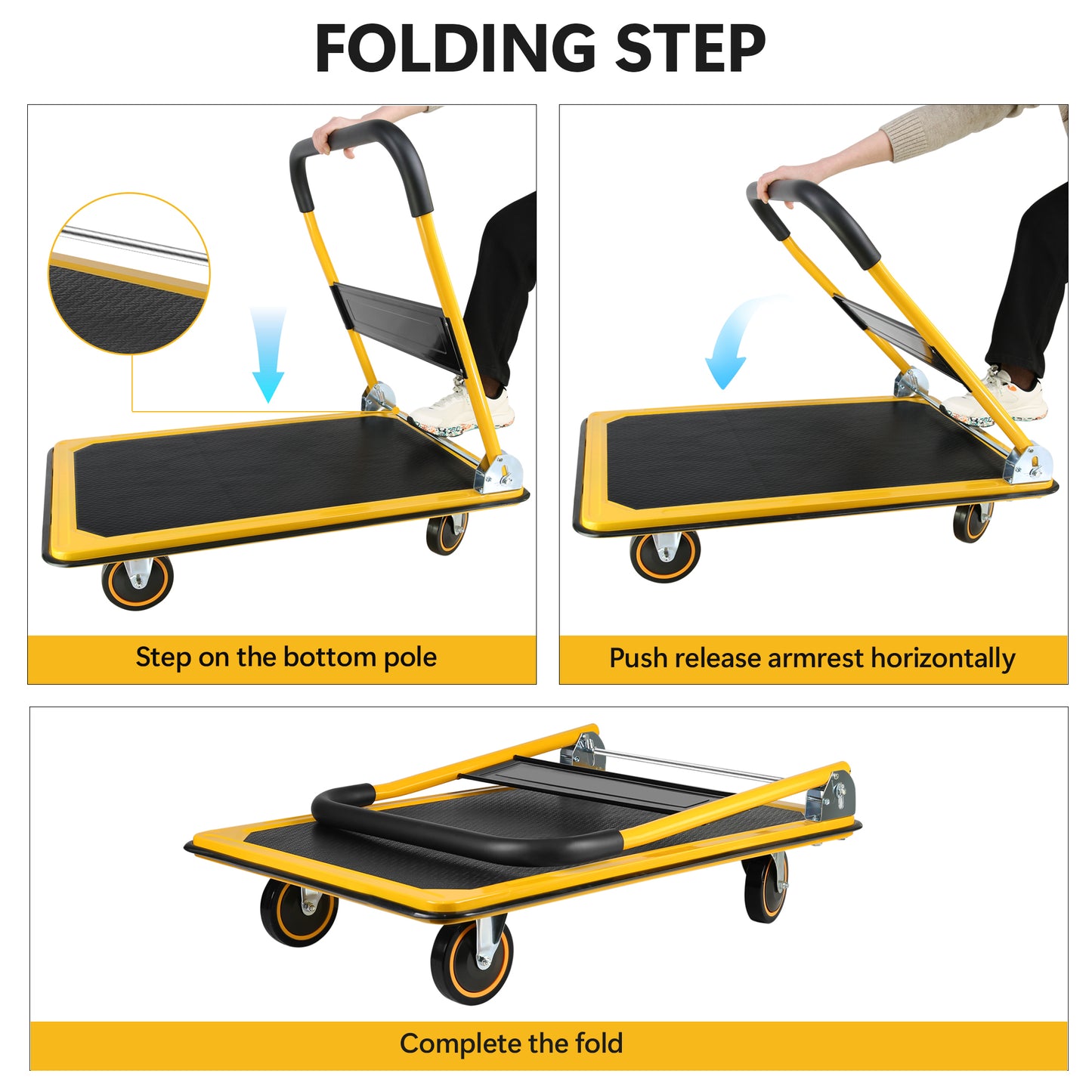 Swivel Master Foldable Dolly - Heavy-Duty Moving Cart