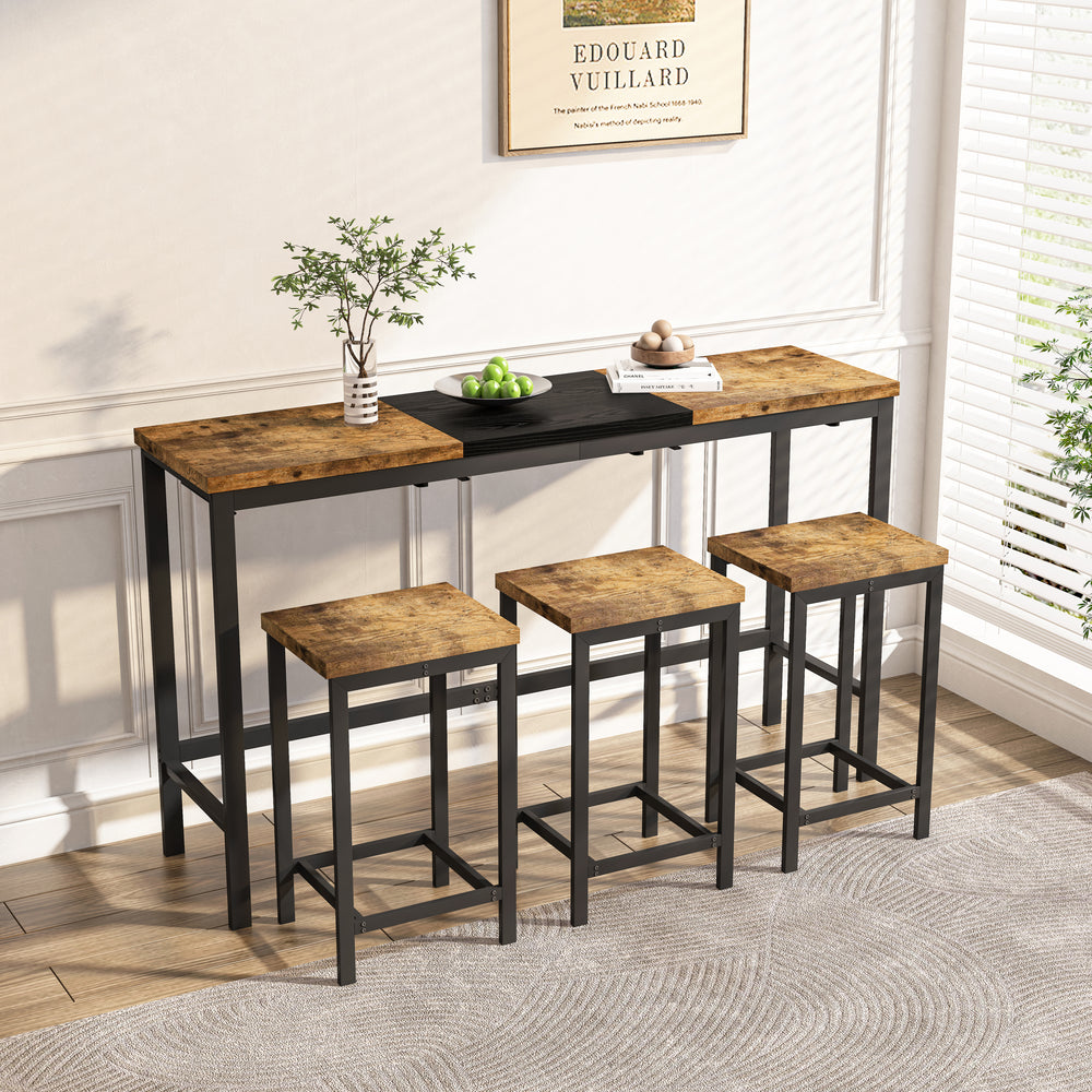 Chic Bistro Dining Set with Stools