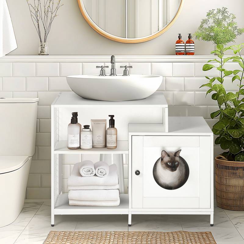 Cozy Cat Washroom Hideaway