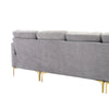 Cozy L-Shaped Sectional Sofa with Movable Ottoman - Light Grey