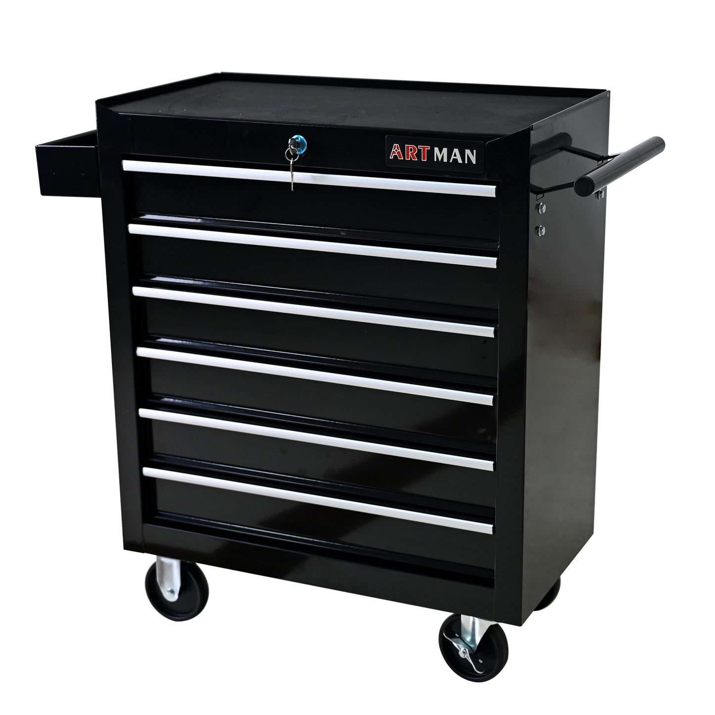 Rolling Tool Cart with 6 Drawers - Black