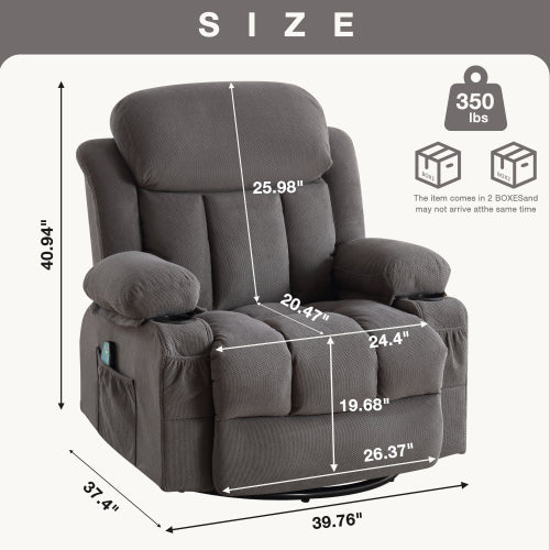 Cozy Swing Recliner with Massage & Heat