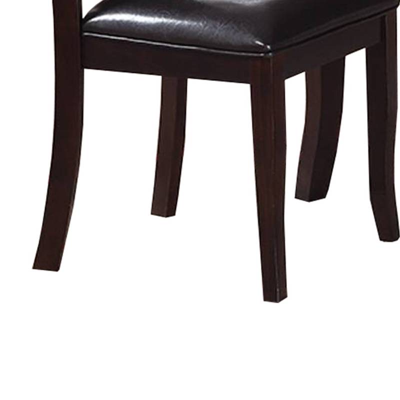 Chic Duo: Mid-Century Modern Faux Leather Dining Chairs in Brown