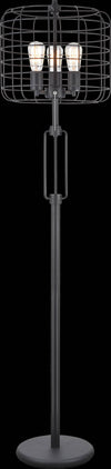 Milano Industrial Wire Cage Floor Lamp with Edison Bulb
