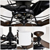 Sleek Matte Black Chandelier Fan with Remote Control