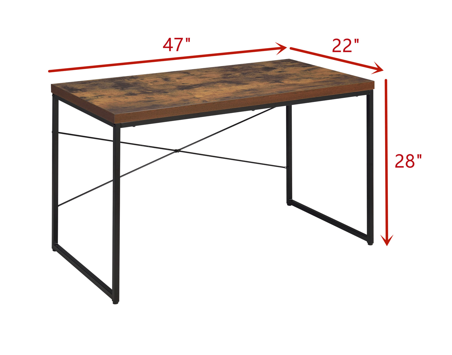 Rustic Bob Desk in Weathered Oak & Black